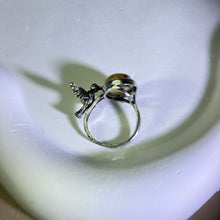 将图片加载到图库查看器，Citrine Bird Adjustable Ring 黄水晶镶嵌飞鸟活口戒指
