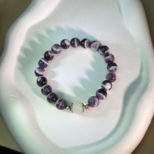 将图片加载到图库查看器，Amethyst White Nephrite Beads Bracelet 紫水晶和田玉白玉手串
