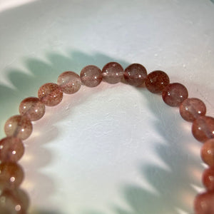 Red Strawberry Quartz Amazonite Beads Bracelet 红色草莓晶天河石手串