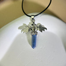 Load image into Gallery viewer, Lapis Lazuli Labradorite Wand Pendant Necklace 青金石拉长石灰月光石镶嵌权杖吊坠项链
