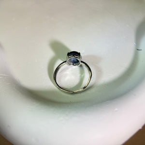 Blue Pietersite Adjustable Ring 蓝色彼得石镶嵌活口戒指