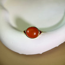 Load image into Gallery viewer, Carnelian Adjustable Ring 南红玛瑙镶嵌活口戒指
