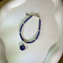 将图片加载到图库查看器，Lapis Lazuli Lucky Buckle Beads Bracelet 青金石平安扣珠链手链
