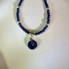 将图片加载到图库查看器，Lapis Lazuli Lucky Buckle Beads Bracelet 青金石平安扣珠链手链
