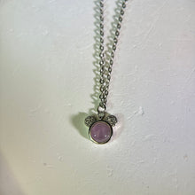 将图片加载到图库查看器，Purple Kunzite Teddy Bear Pendant Necklace 紫锂辉镶嵌小熊吊坠项链
