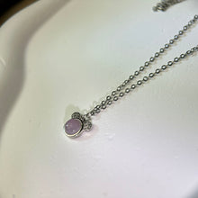 将图片加载到图库查看器，Purple Kunzite Teddy Bear Pendant Necklace 紫锂辉镶嵌小熊吊坠项链
