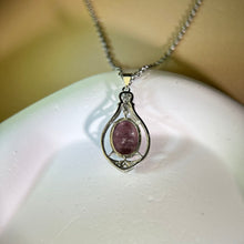 Load image into Gallery viewer, Purple Lepidolite Pendant 紫锂云母镶嵌吊坠
