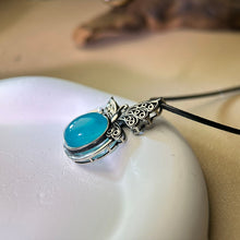 将图片加载到图库查看器，Amzonite Pendant Necklace 天河石镶嵌吊坠项链
