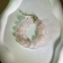 将图片加载到图库查看器，Rose Quartz Beads Bracelet 粉水晶珠链手链
