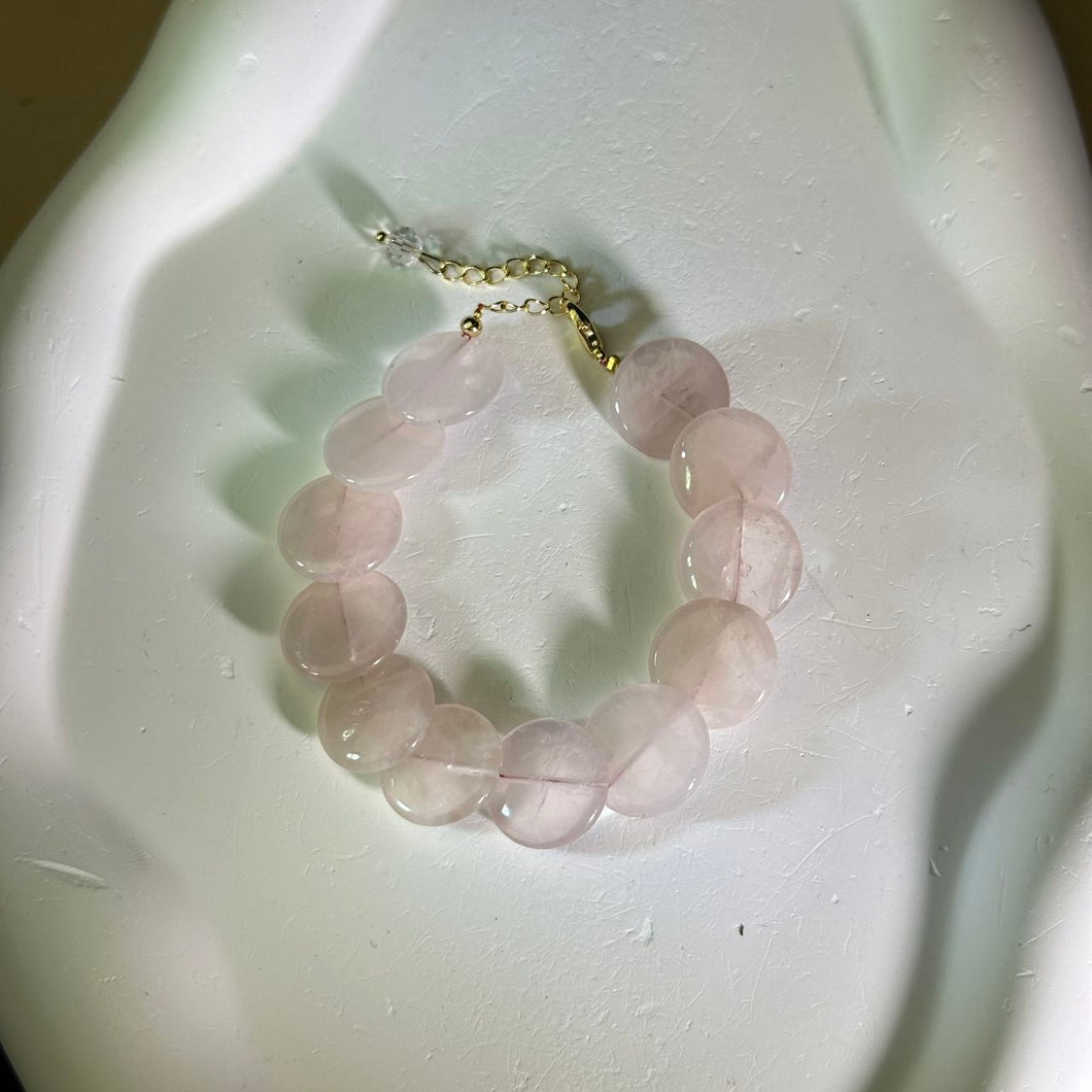 Rose Quartz Beads Bracelet 粉水晶珠链手链