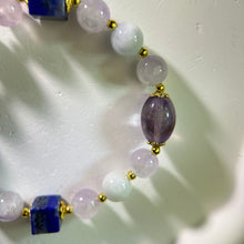 Load image into Gallery viewer, Lapis Lazuli Amethyst Aquamarine Beads Bracelet 青金石紫水晶海蓝宝手串
