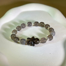 Load image into Gallery viewer, Smoky Quartz Gingerman Grey Agate Bads Bracelet 茶水晶姜饼人烟紫玛瑙手串
