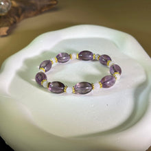 Load image into Gallery viewer, Amethyst Purple Jade Beads Bracelet 紫水晶糯种紫翡翡翠手串
