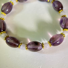 将图片加载到图库查看器，Amethyst Purple Jade Beads Bracelet 紫水晶糯种紫翡翡翠手串
