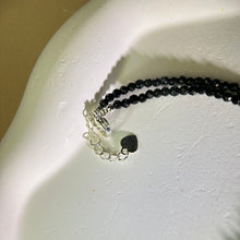 将图片加载到图库查看器，Smoky Quartz Cat Pendant Black Spinel Beads Necklace 茶水晶小猫吊坠黑色尖晶石珠链项链
