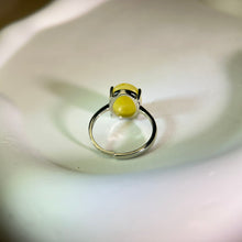 将图片加载到图库查看器，Amber Adjustable Ring 蜜蜡琥珀镶嵌活口戒指
