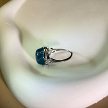 Load image into Gallery viewer, Blue ApatiteAdjustable Ring 蓝磷灰镶嵌活口戒指
