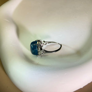 Blue ApatiteAdjustable Ring 蓝磷灰镶嵌活口戒指