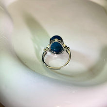 Load image into Gallery viewer, Blue ApatiteAdjustable Ring 蓝磷灰镶嵌活口戒指
