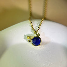 将图片加载到图库查看器，Lapis Lazuli Sika Deer Pendant 青金石镶嵌小鹿吊坠
