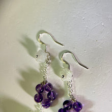 将图片加载到图库查看器，925 Silver Amethyst Earrings 紫水晶银耳钩
