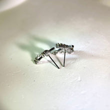 Load image into Gallery viewer, 925 Silver Rainbow Tourmaline Earrings 彩虹碧玺镶嵌银耳钉
