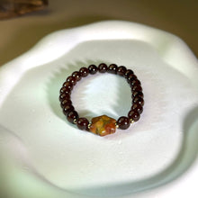 Load image into Gallery viewer, Ruby Garnet Fossil Coral Beads Bracelet 酒红石榴石珊瑚玉手串
