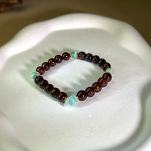 将图片加载到图库查看器，Ruby Garnet Amazonite Beads Bracelet 酒红石榴石天河石手串
