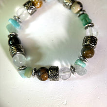 将图片加载到图库查看器，Picture Jasper Clear Quartz Beads Bracelet 图画碧玉白水晶手串
