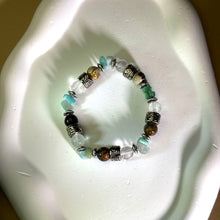 将图片加载到图库查看器，Picture Jasper Clear Quartz Beads Bracelet 图画碧玉白水晶手串
