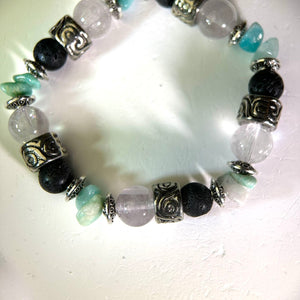 Amethyst Lava Beads Bracelet 紫水晶火山石手串