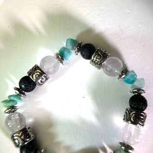 Amethyst Lava Beads Bracelet 紫水晶火山石手串