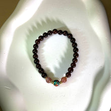 将图片加载到图库查看器，Ruby Garnet Carnelian Beads Bracelet 酒红石榴石粉色盐源玛瑙手串
