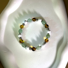 将图片加载到图库查看器，Green Aventurine Amber Beads Bracelet 绿色东陵玉药珀琥珀手串
