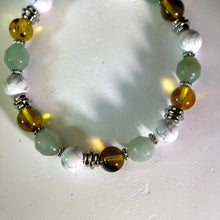 将图片加载到图库查看器，Green Aventurine Amber Beads Bracelet 绿色东陵玉药珀琥珀手串
