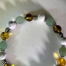 将图片加载到图库查看器，Green Aventurine Amber Beads Bracelet 绿色东陵玉药珀琥珀手串
