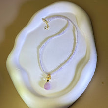 将图片加载到图库查看器，Purple Kunzite Pendant Beads Necklace 紫锂辉吊坠珠链项链
