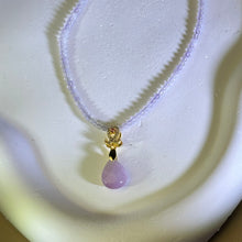 将图片加载到图库查看器，Purple Kunzite Pendant Beads Necklace 紫锂辉吊坠珠链项链
