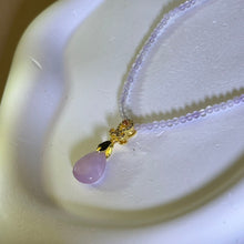 将图片加载到图库查看器，Purple Kunzite Pendant Beads Necklace 紫锂辉吊坠珠链项链
