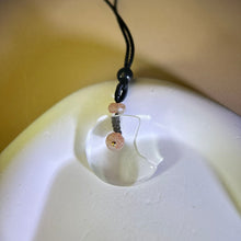 将图片加载到图库查看器，Clear Quartz Moon Pendant Necklace 白水晶月牙吊坠项链
