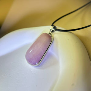 Purple Kunzite Pendant Necklace 紫锂辉吊坠项链