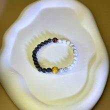 将图片加载到图库查看器，Tiger&#39;s Eye Lava Hawlite Beads Bracelet 虎眼石火山石白松石手串
