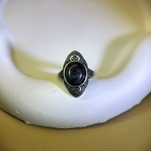 Hypersthene Adjustable Ring 金运石镶嵌活口戒指