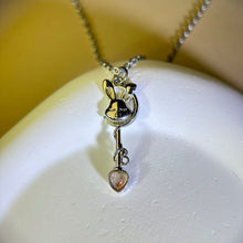 Load image into Gallery viewer, Golden Strawberry Quartz Love Heart Rabbit Pendant 金色草莓晶爱心镶嵌兔子吊坠
