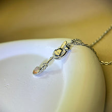 Load image into Gallery viewer, Golden Strawberry Quartz Love Heart Rabbit Pendant 金色草莓晶爱心镶嵌兔子吊坠
