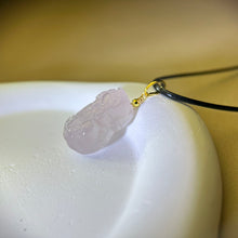 将图片加载到图库查看器，Rose Quartz PIXIU Penant Necklace 粉水晶貔貅吊坠项链
