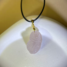 将图片加载到图库查看器，Rose Quartz PIXIU Penant Necklace 粉水晶貔貅吊坠项链
