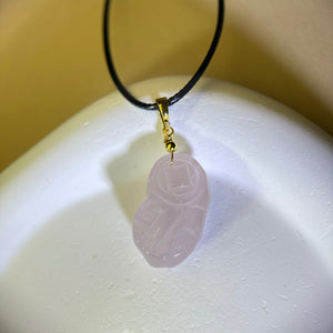 Rose Quartz PIXIU Penant Necklace 粉水晶貔貅吊坠项链