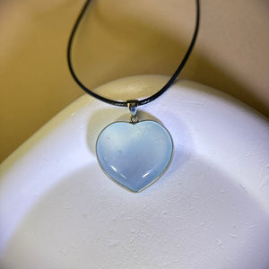 Aquamarine Love Heart Pendant Necklace 海蓝宝爱心吊坠项链