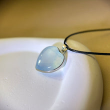 将图片加载到图库查看器，Aquamarine Love Heart Pendant Necklace 海蓝宝爱心吊坠项链
